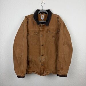 Vintage Carhartt 103194 Quilted Flannel-Lined Sandstone Duck Tractor Jacket